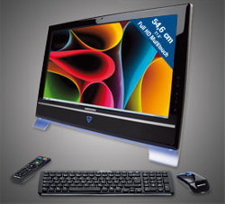 Der Medion Akoya P4020 D hat einen Bildschirm mit einer Diagonalen von 21,5 Zoll